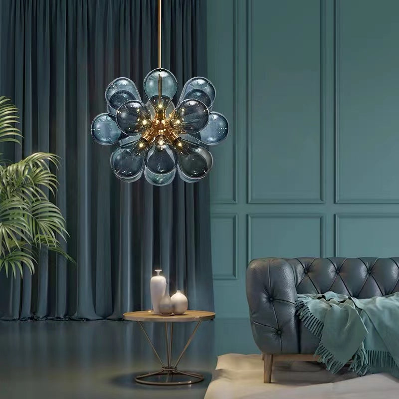 Modern Chandelier with Glass Bubble Shades