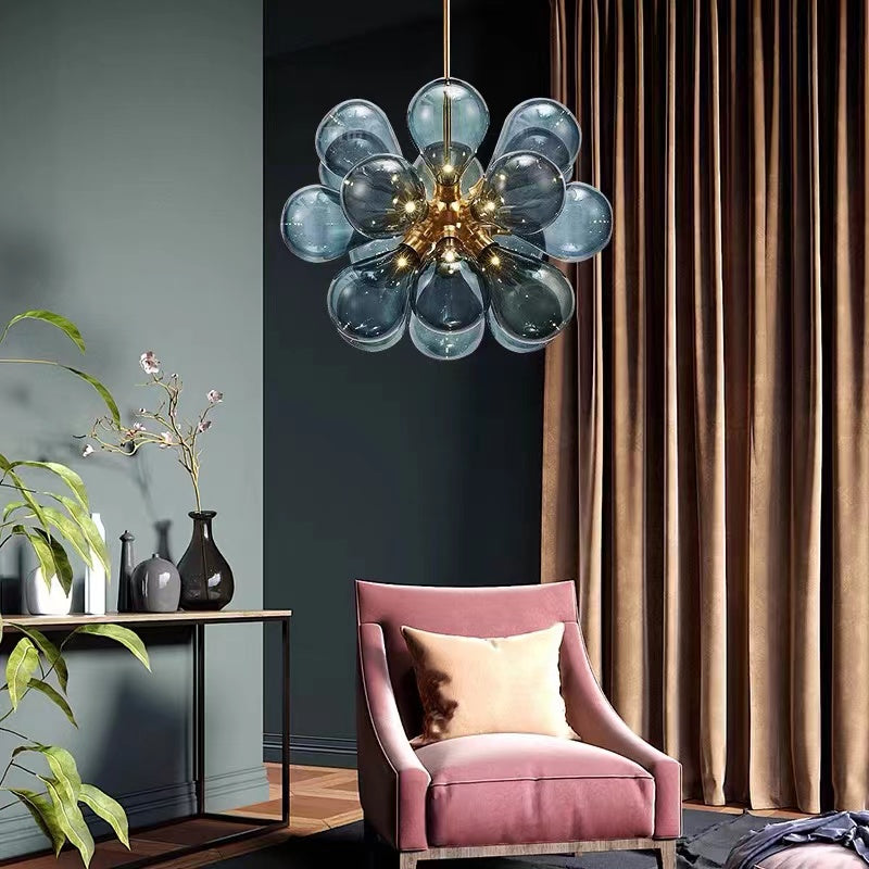 Modern Chandelier with Glass Bubble Shades