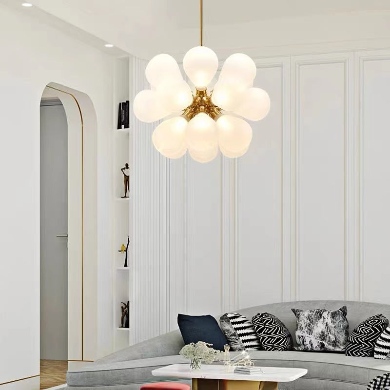Modern Chandelier with Glass Bubble Shades