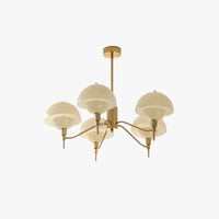 Mid-Century Modern Glass & Metal Chandelier