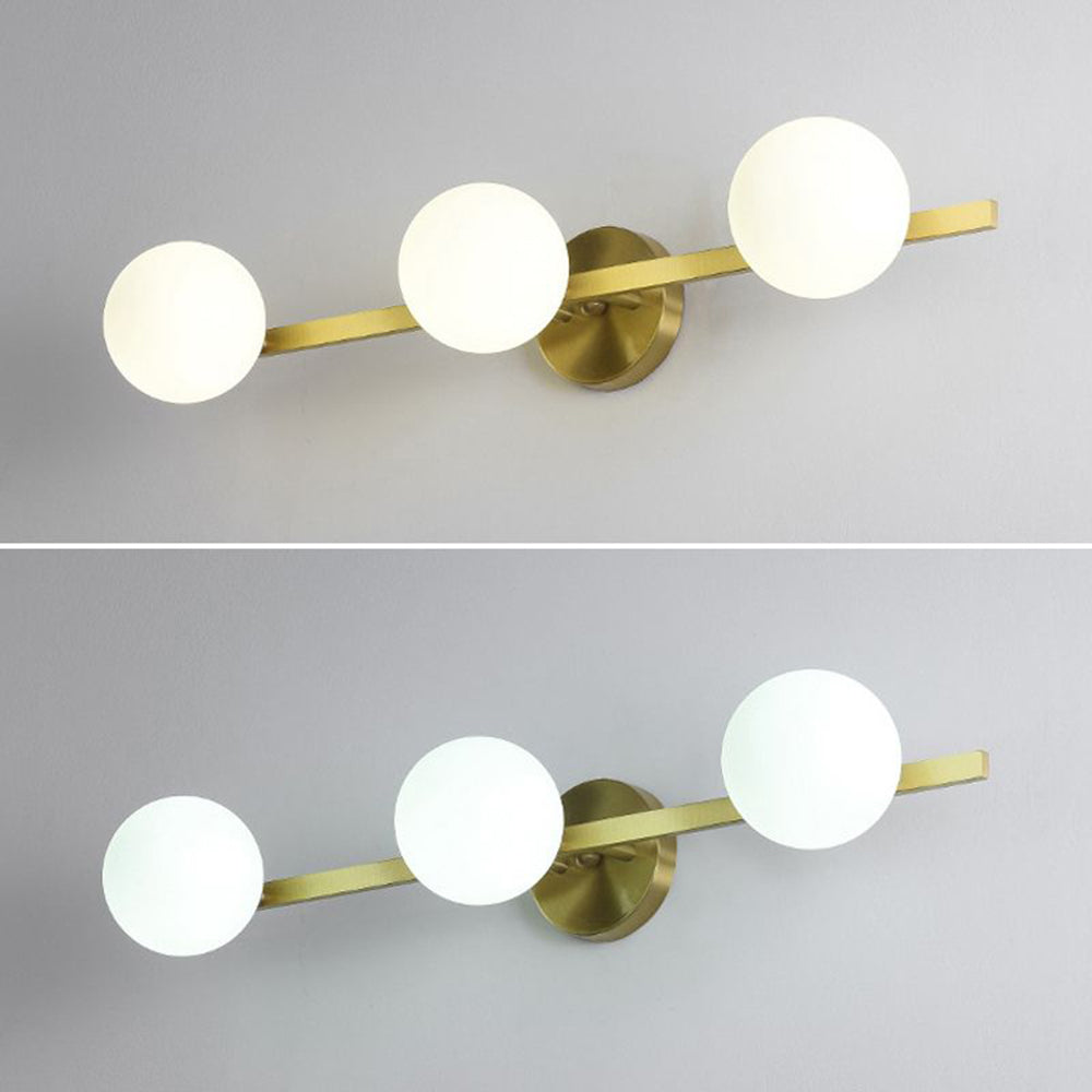 Modern Gold Wall Lamp with Globe Shades