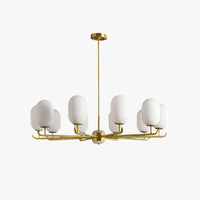 Mid-Century Modern Chandelier with Gold Finish