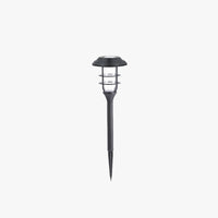 Modern Metal Caged Solar Outdoor Bollard Light for Gardens