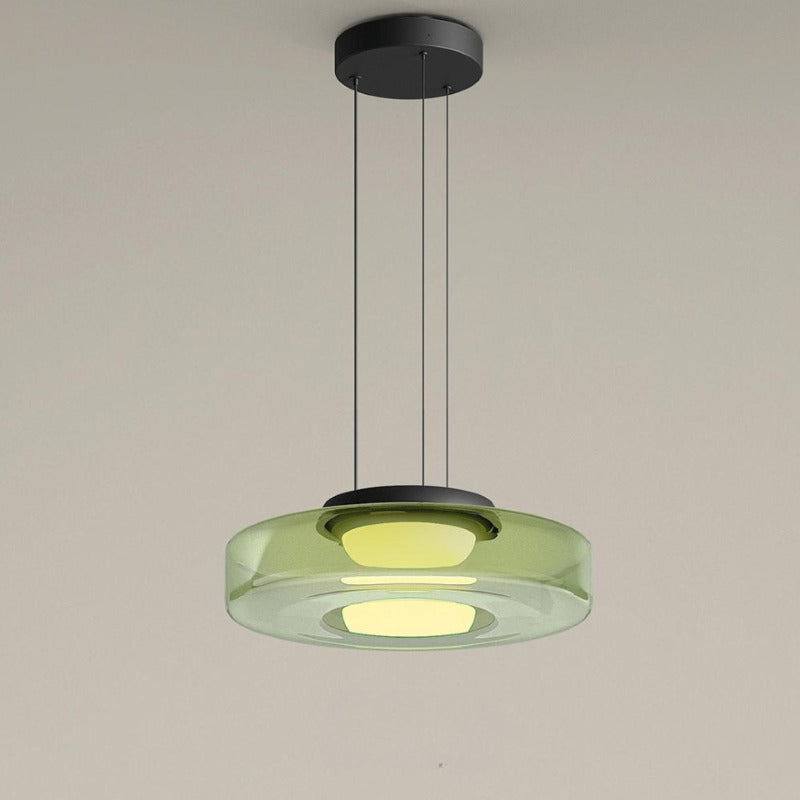 Modern Pendant Light & Layered Glass Disc Design