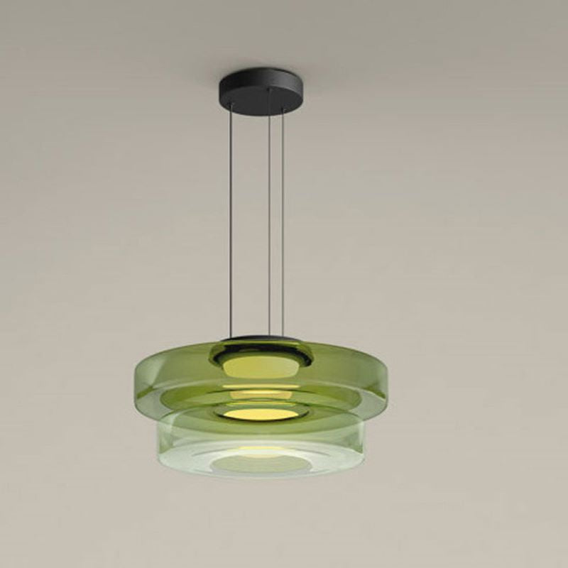 Modern Pendant Light & Layered Glass Disc Design