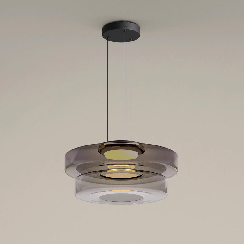 Modern Pendant Light & Layered Glass Disc Design