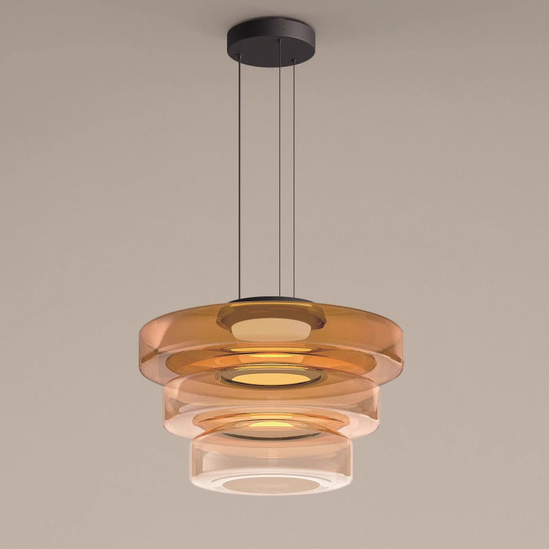Modern Pendant Light & Layered Glass Disc Design