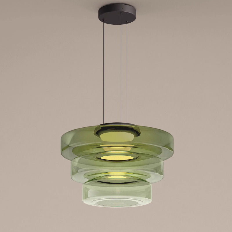 Modern Pendant Light & Layered Glass Disc Design