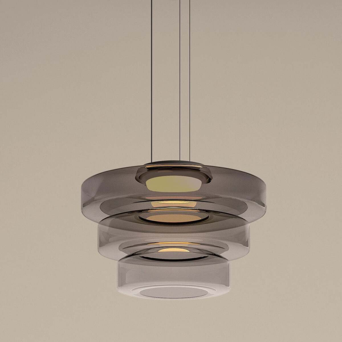Modern Pendant Light & Layered Glass Disc Design