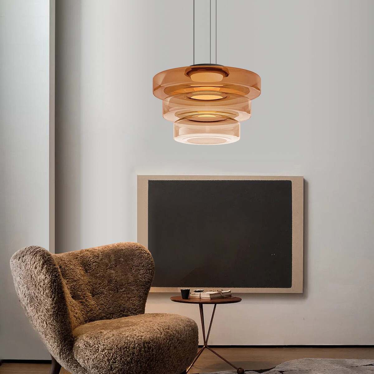Modern Pendant Light & Layered Glass Disc Design