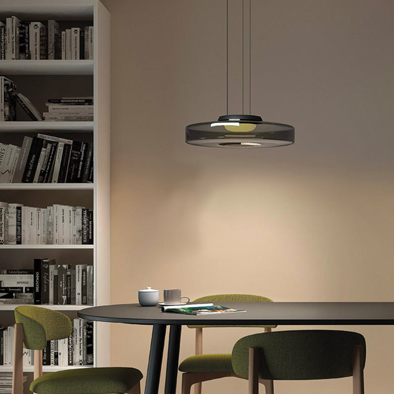 Modern Pendant Light & Layered Glass Disc Design