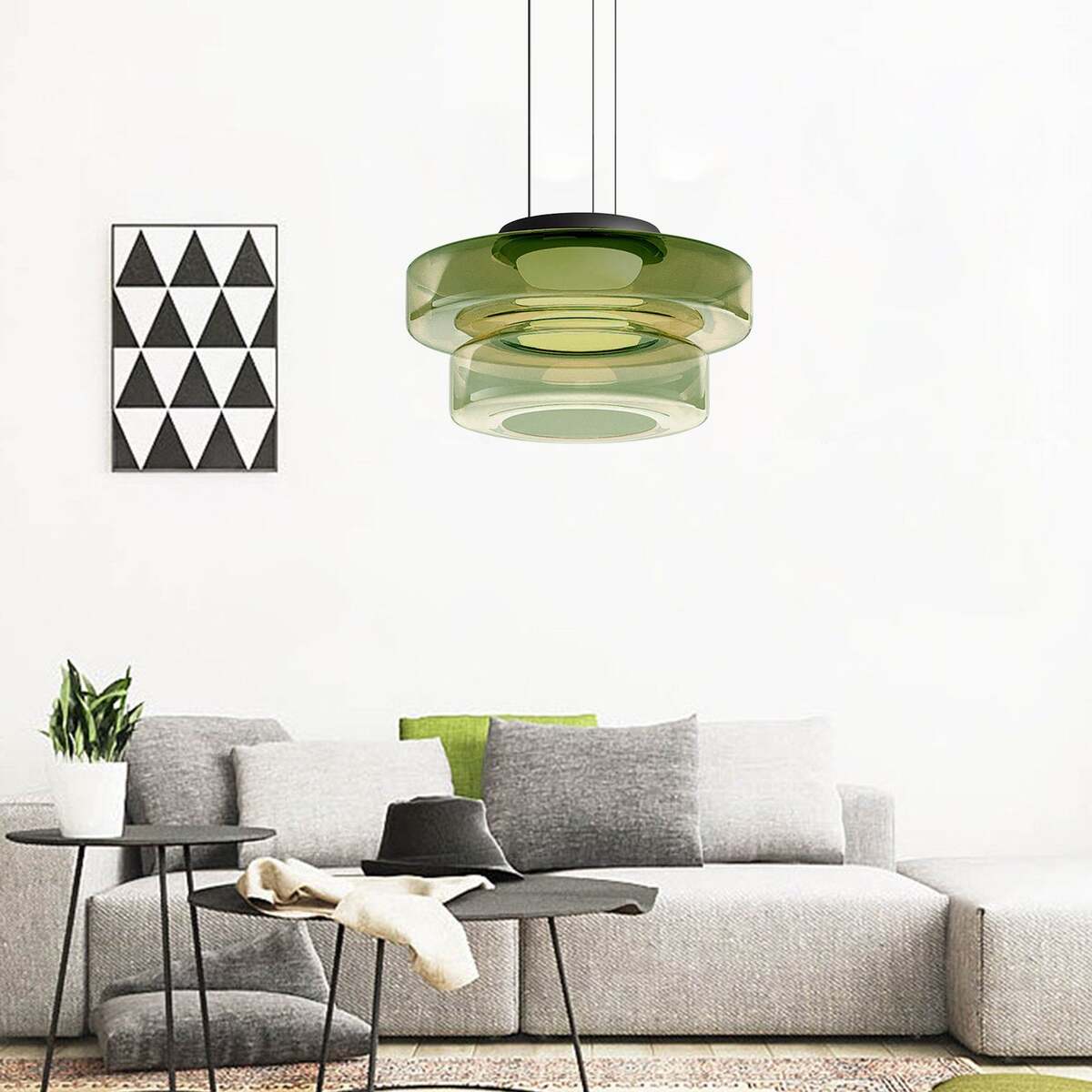 Modern Pendant Light & Layered Glass Disc Design