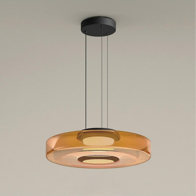 Modern Pendant Light & Layered Glass Disc Design