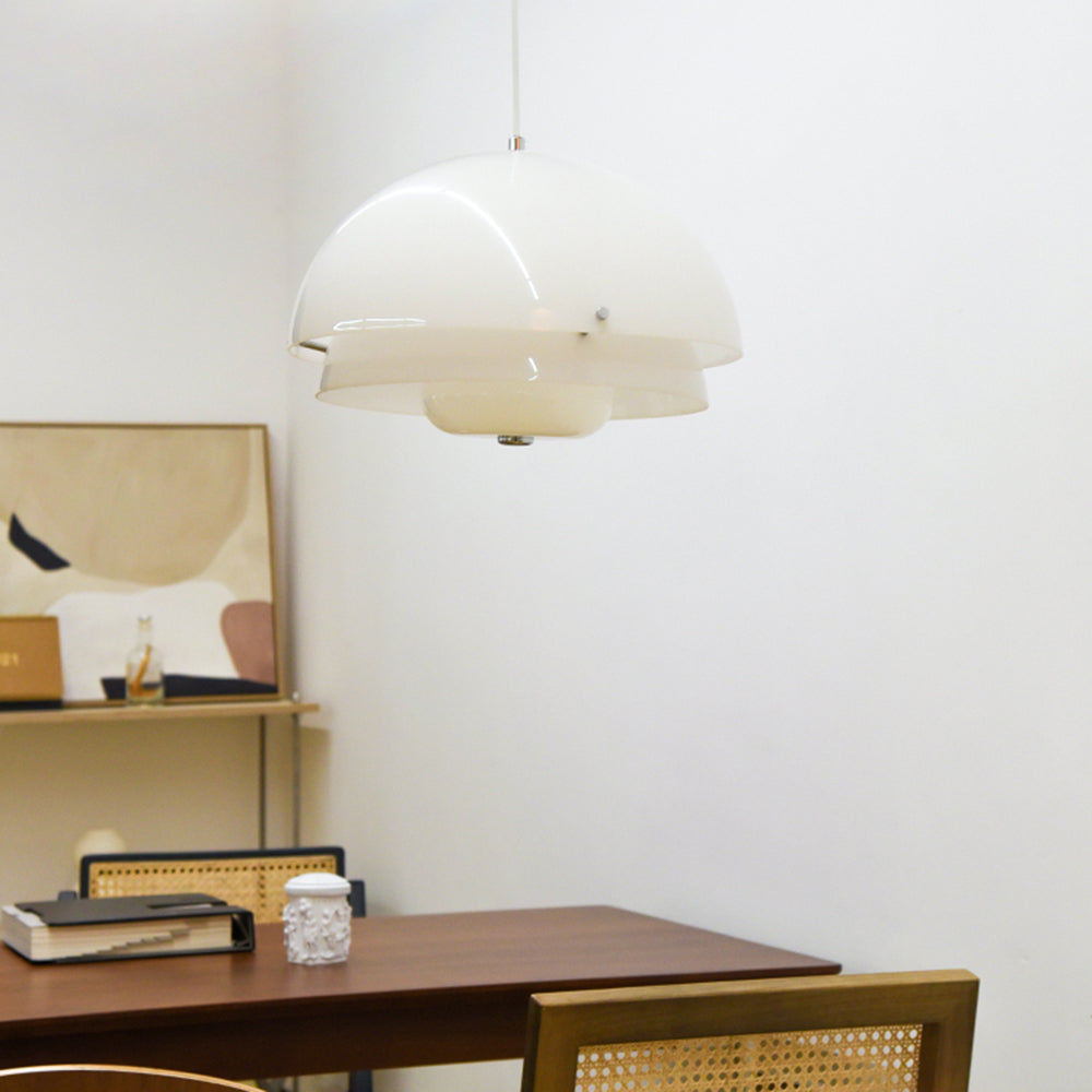 Modern Pendant Light with Double Dome Design