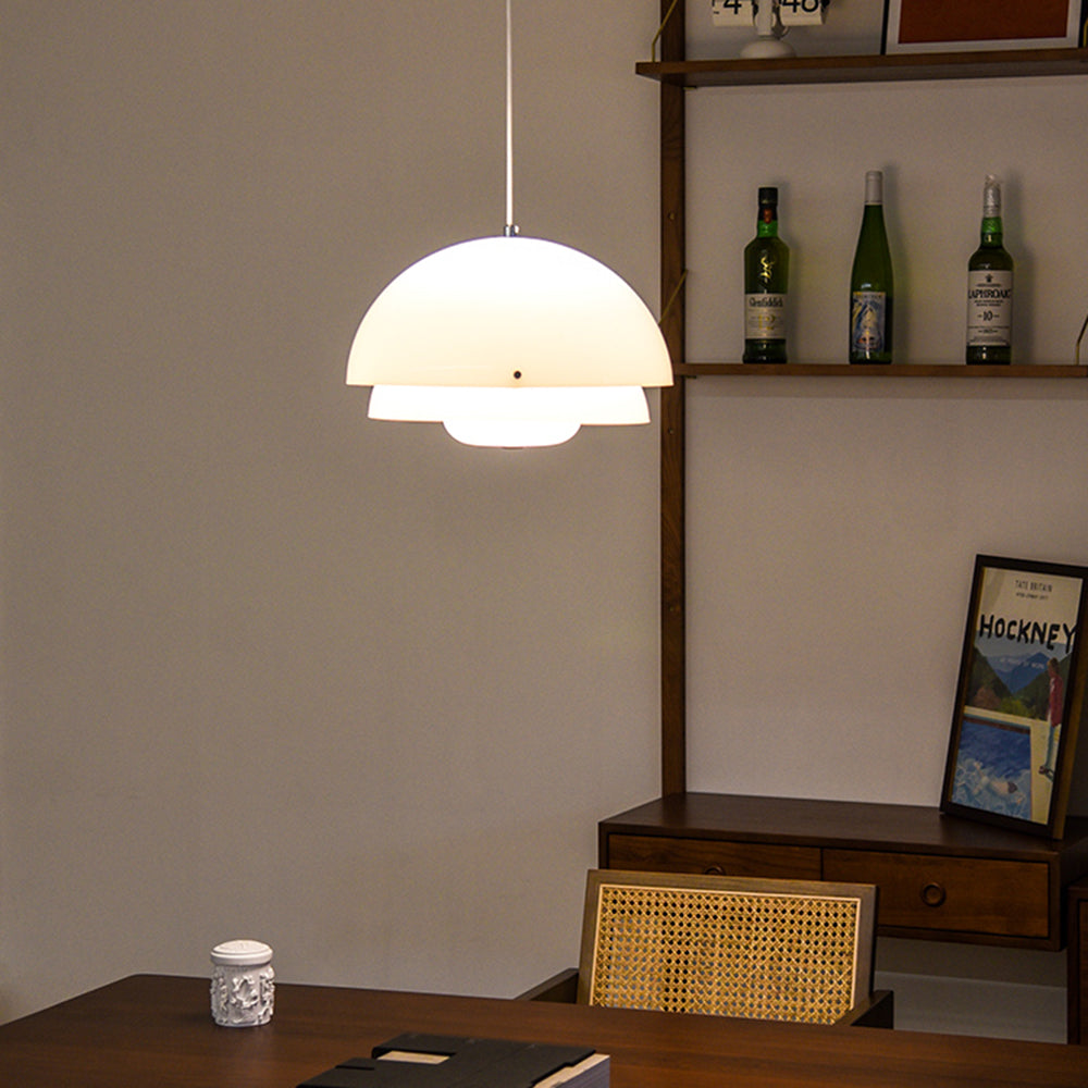 Modern Pendant Light with Double Dome Design