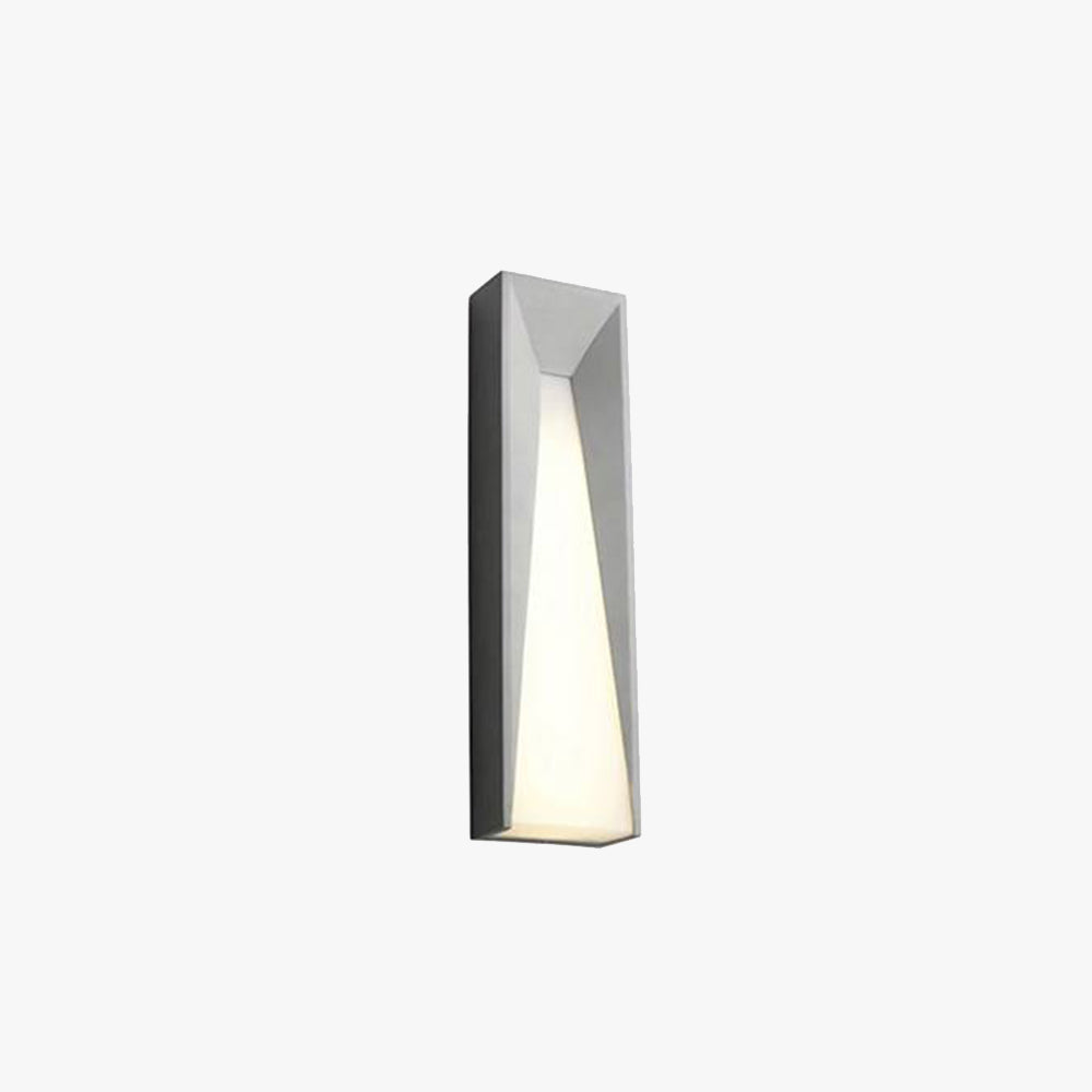 Modern rectangular LED outdoor wall lamp, available in black or white. Sleek, waterproof, and rustproof design perfect for patios, porches, and fences. Energy-efficient and durable.