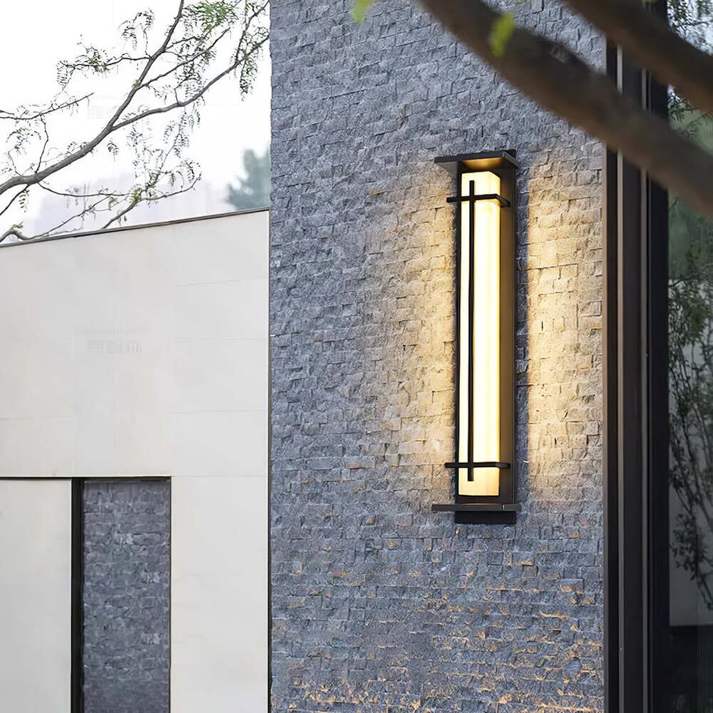Modern Rectangular LED Outdoor Wall Light with Waterproof Design