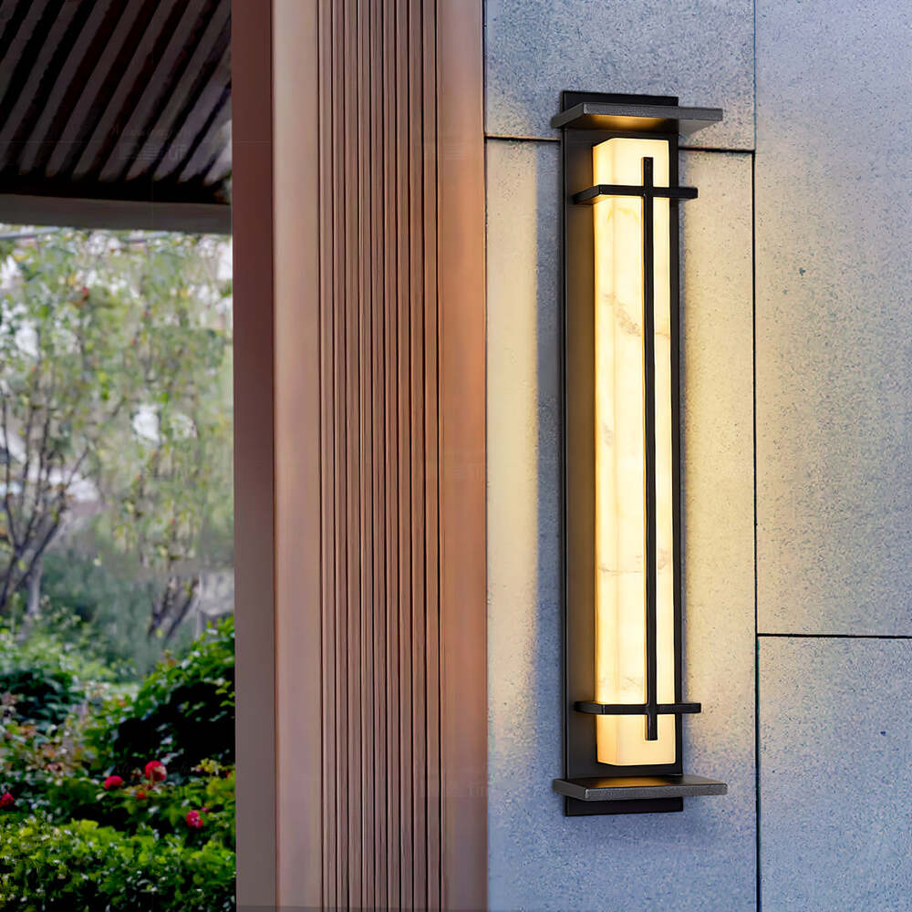Modern Rectangular LED Outdoor Wall Light with Waterproof Design