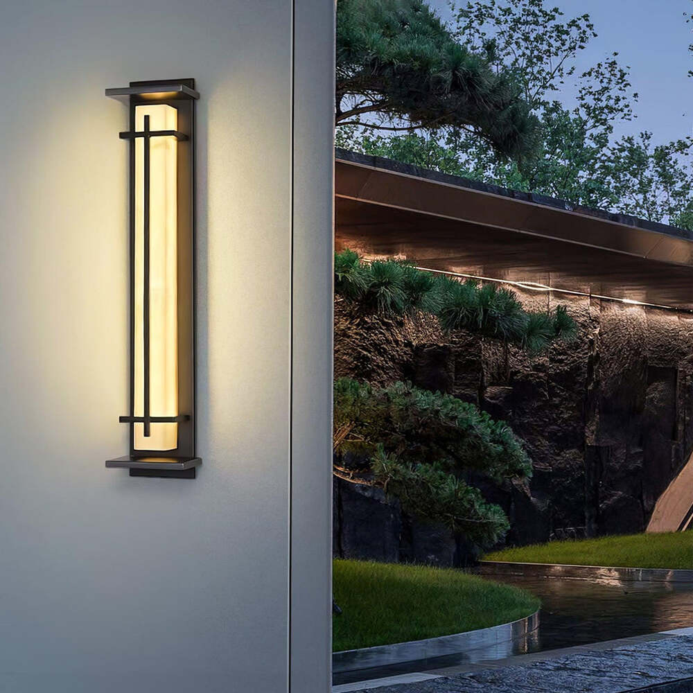 Modern Rectangular LED Outdoor Wall Light with Waterproof Design
