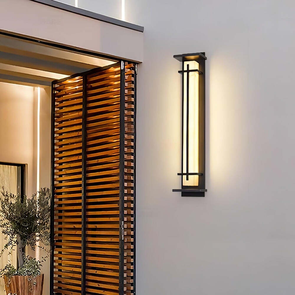 Modern Rectangular LED Outdoor Wall Light with Waterproof Design