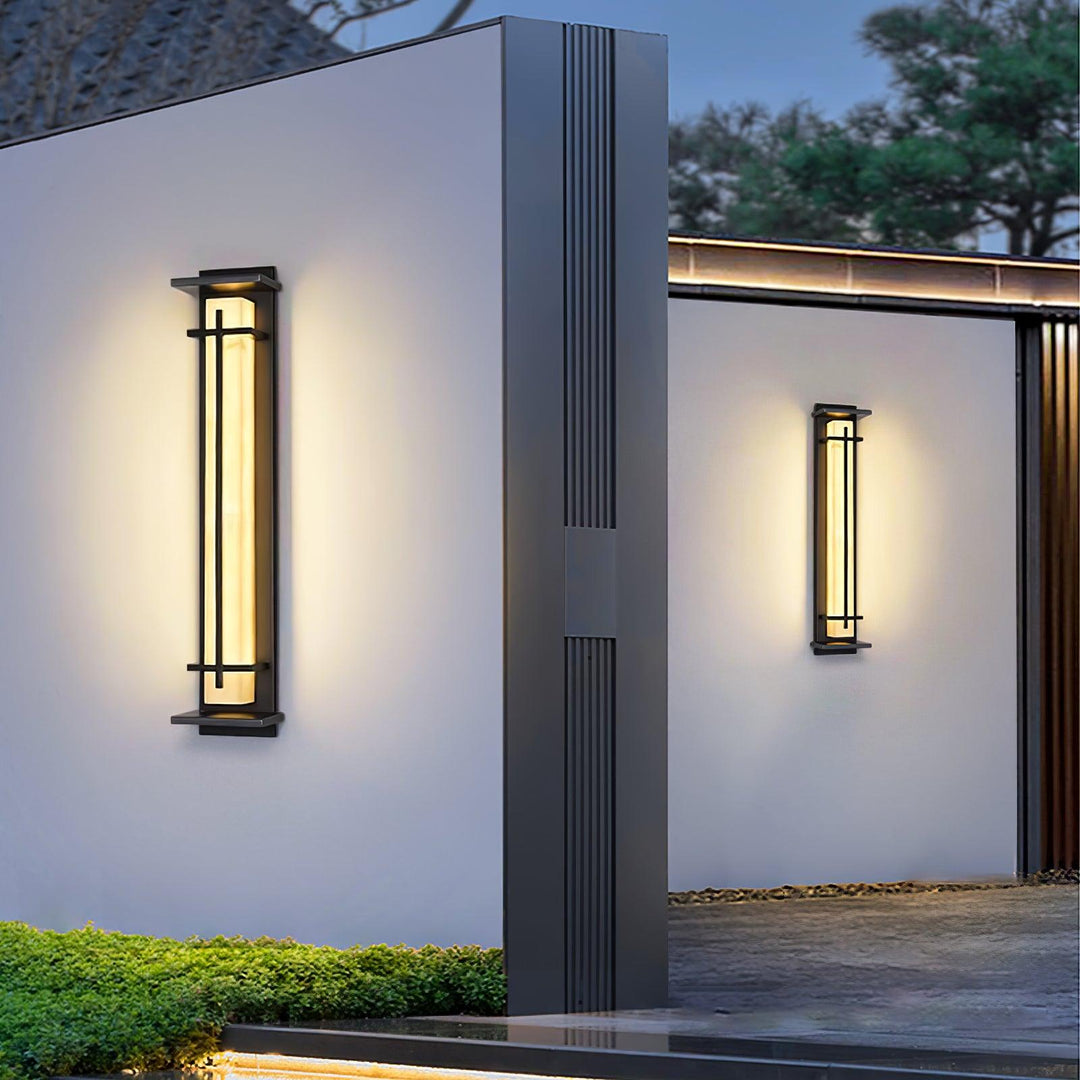 Modern Rectangular LED Outdoor Wall Light with Waterproof Design