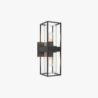 Modern Rectangular Metal and Glass Outdoor Wall Lamp with Waterproof Design
