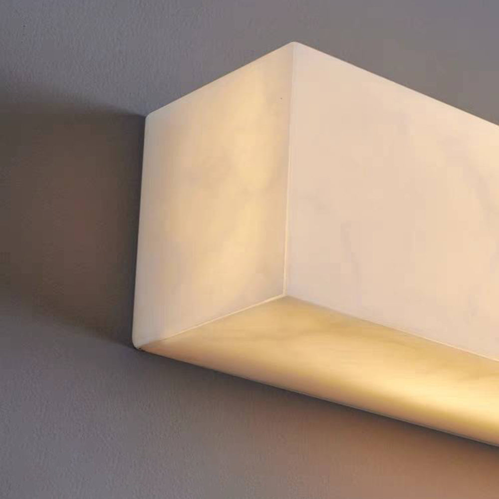 Modern Rectangular Outdoor Wall Lamp – Slim Marble Waterproof Design