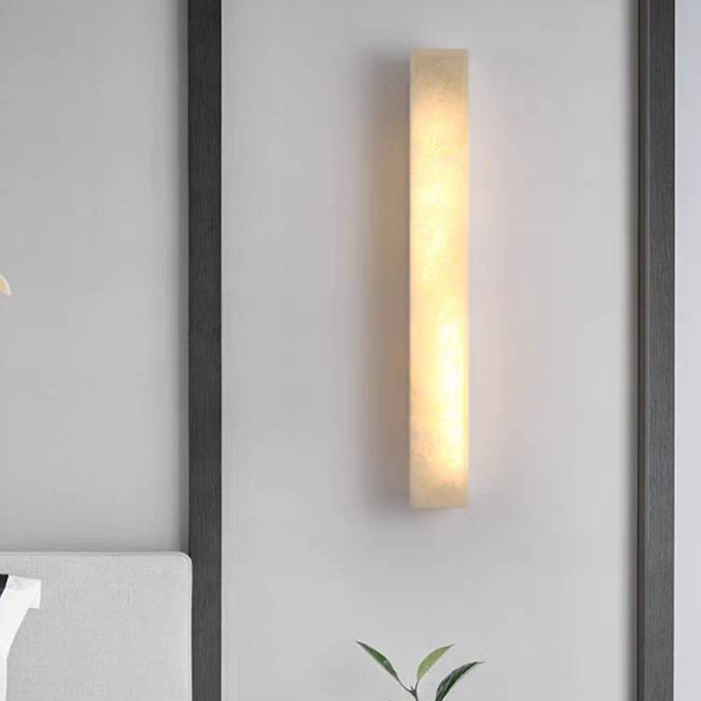 Modern Rectangular Outdoor Wall Lamp – Slim Marble Waterproof Design