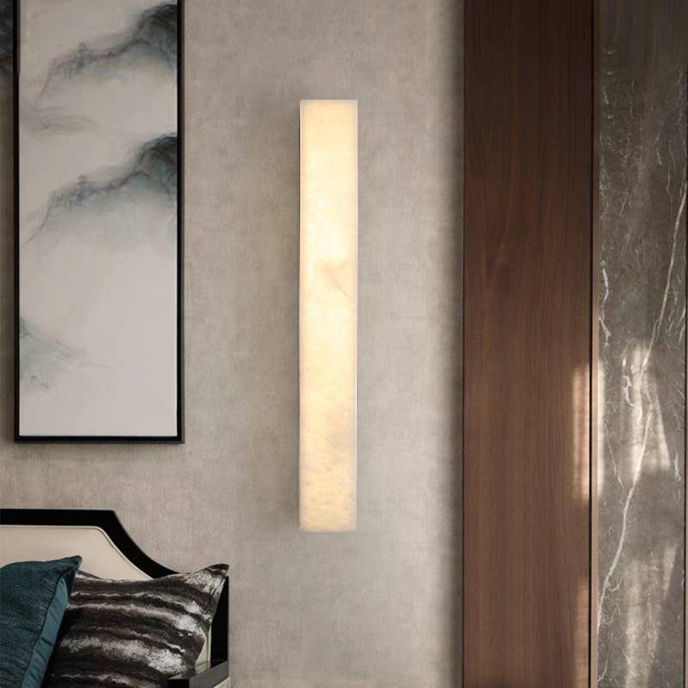 Modern Rectangular Outdoor Wall Lamp – Slim Marble Waterproof Design