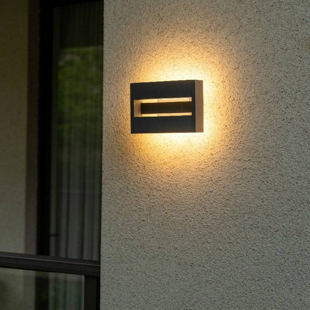 Modern Rotatable Rectangular Outdoor Wall Lamp with Adjustable LED Lighting