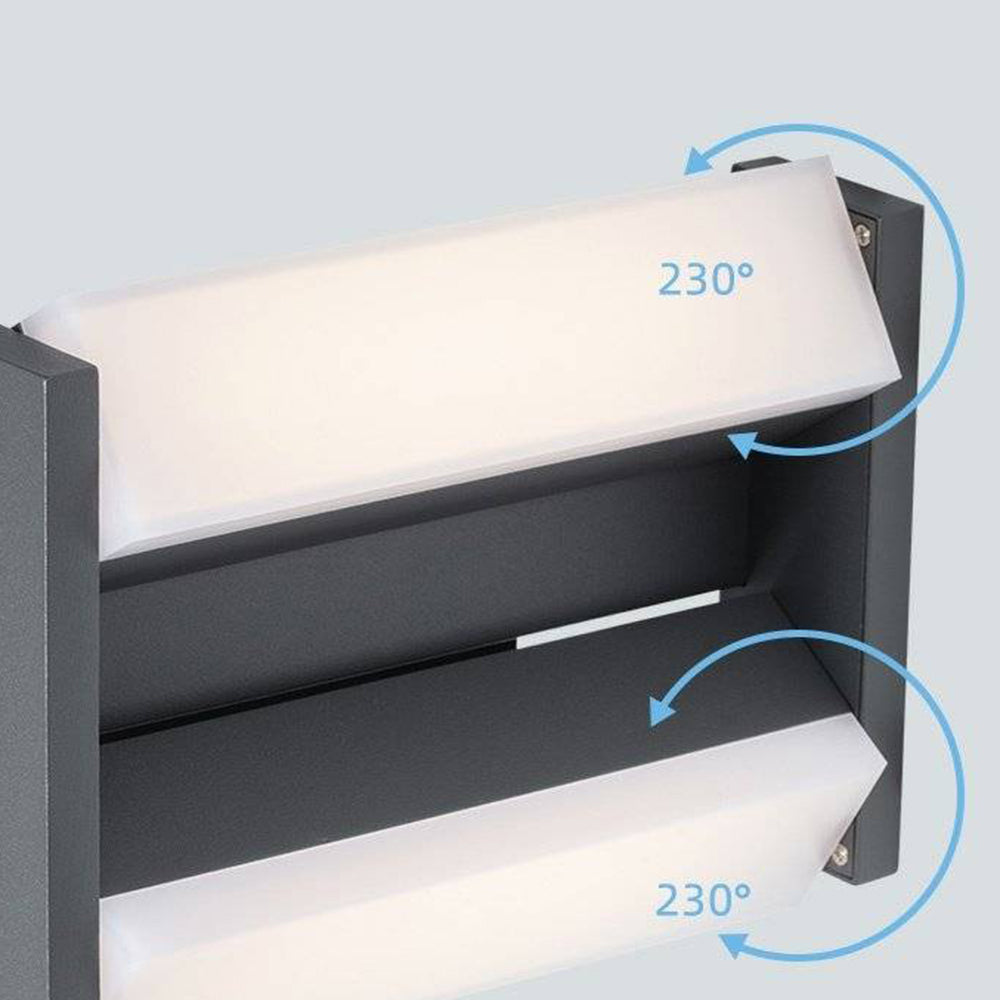 Modern Rotatable Rectangular Outdoor Wall Lamp with Adjustable LED Lighting