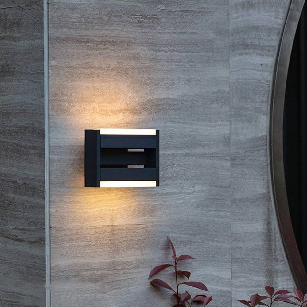 Modern Rotatable Rectangular Outdoor Wall Lamp with Adjustable LED Lighting