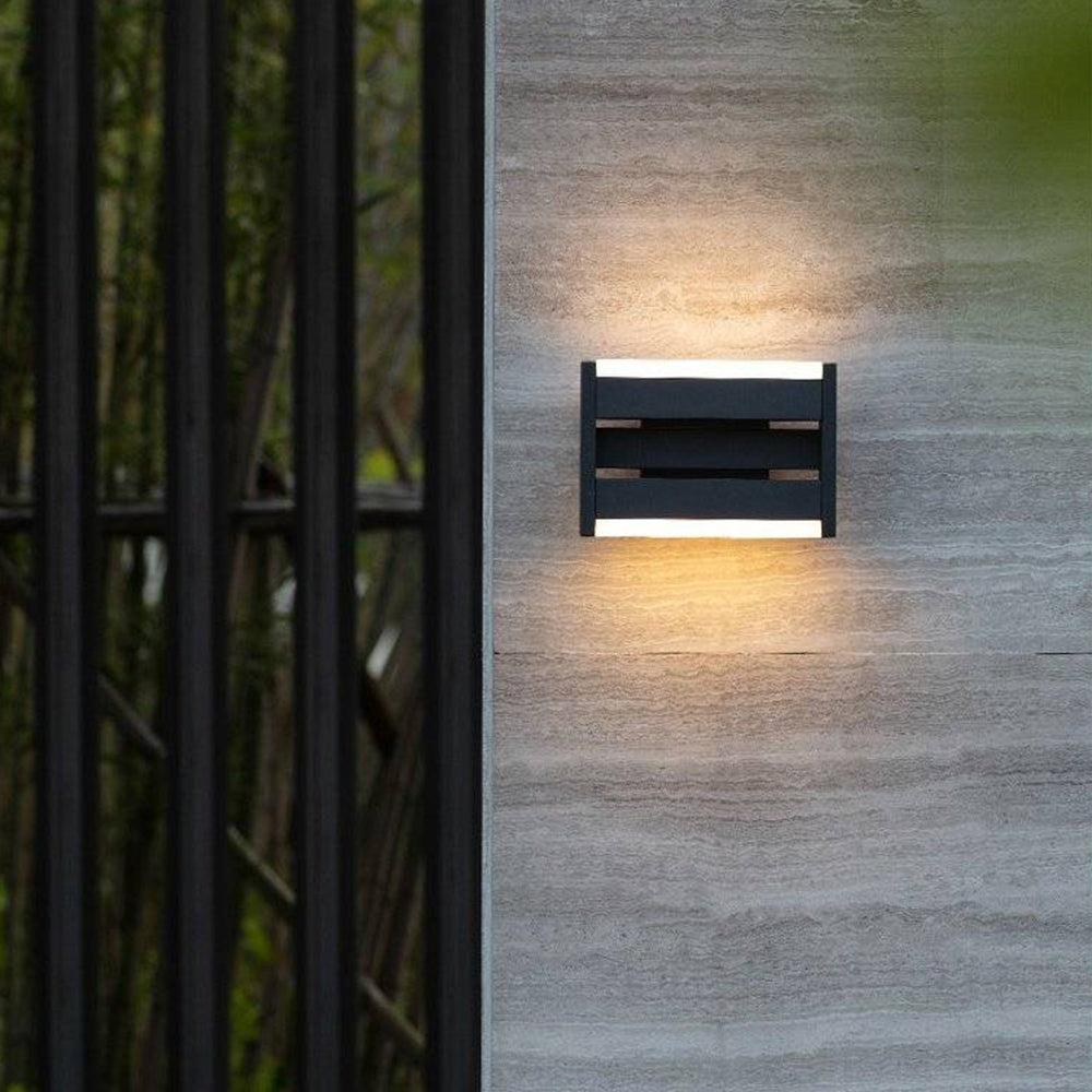 Modern Rotatable Rectangular Outdoor Wall Lamp with Adjustable LED Lighting