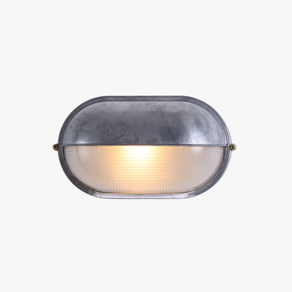 Modern round or ellipse outdoor waterproof wall lamp available in gold and silver. Sleek design, perfect for gardens, porches, and patios with IP65 waterproof rating.