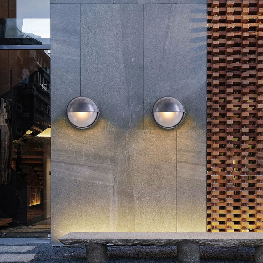 Modern Round or Ellipse Outdoor Wall Lamp – Gold and Silver Waterproof Light