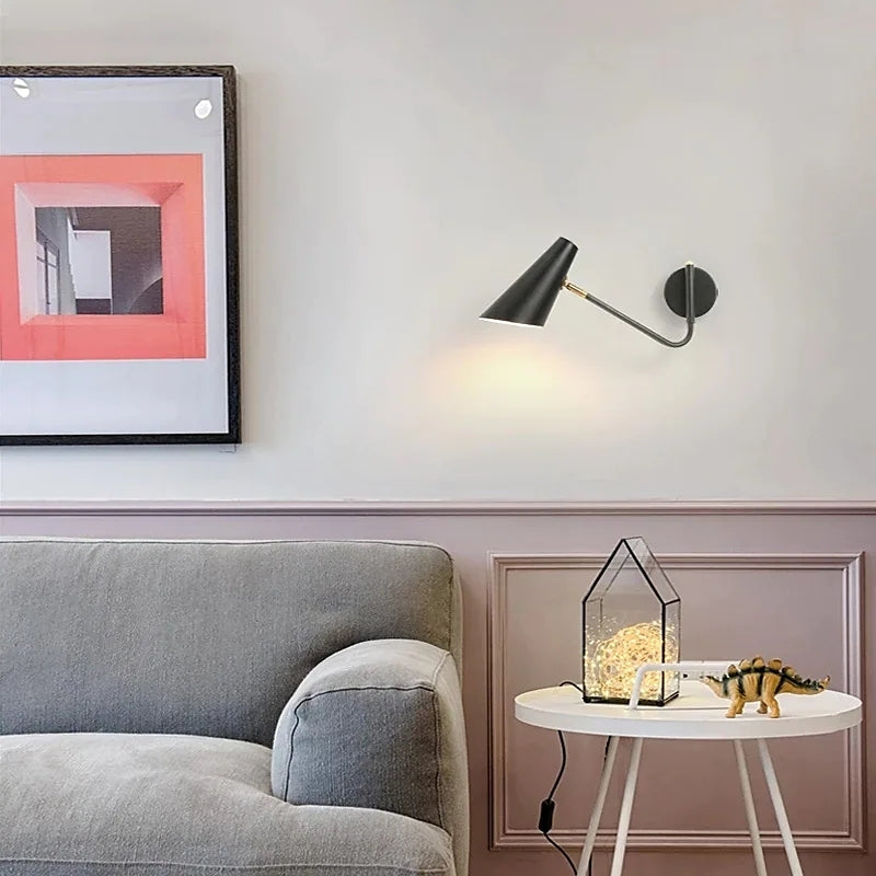 Modern Scandinavian Wall Lamp with Rotatable Arm