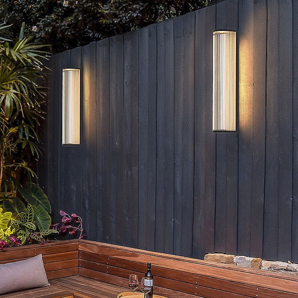 Modern Semi-Cylindrical Outdoor Wall Lamp with Acrylic Shade