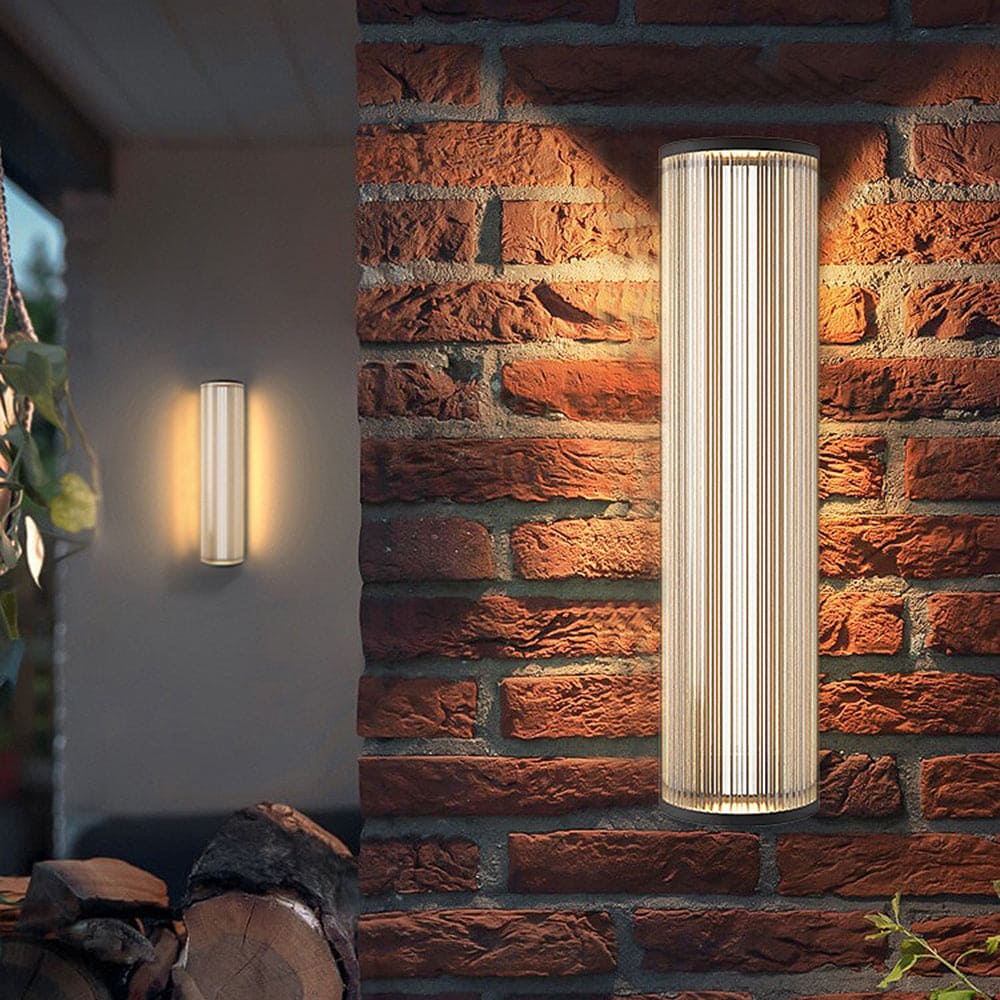 Modern Semi-Cylindrical Outdoor Wall Lamp with Acrylic Shade