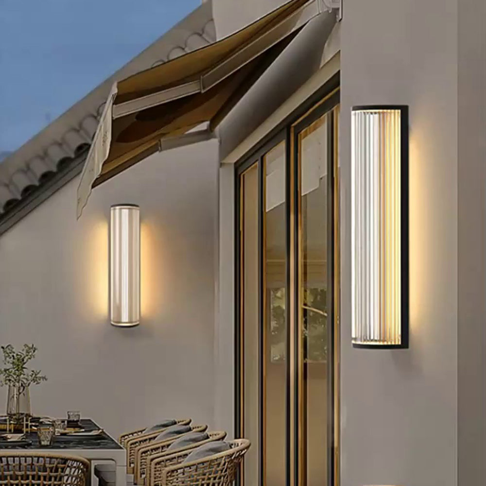 Modern Semi-Cylindrical Outdoor Wall Lamp with Acrylic Shade