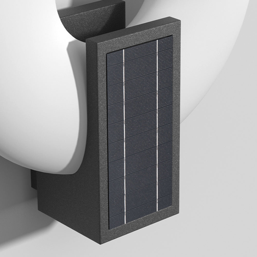 Modern Solar Circular Outdoor Wall Lamp with Metal and Acrylic Design