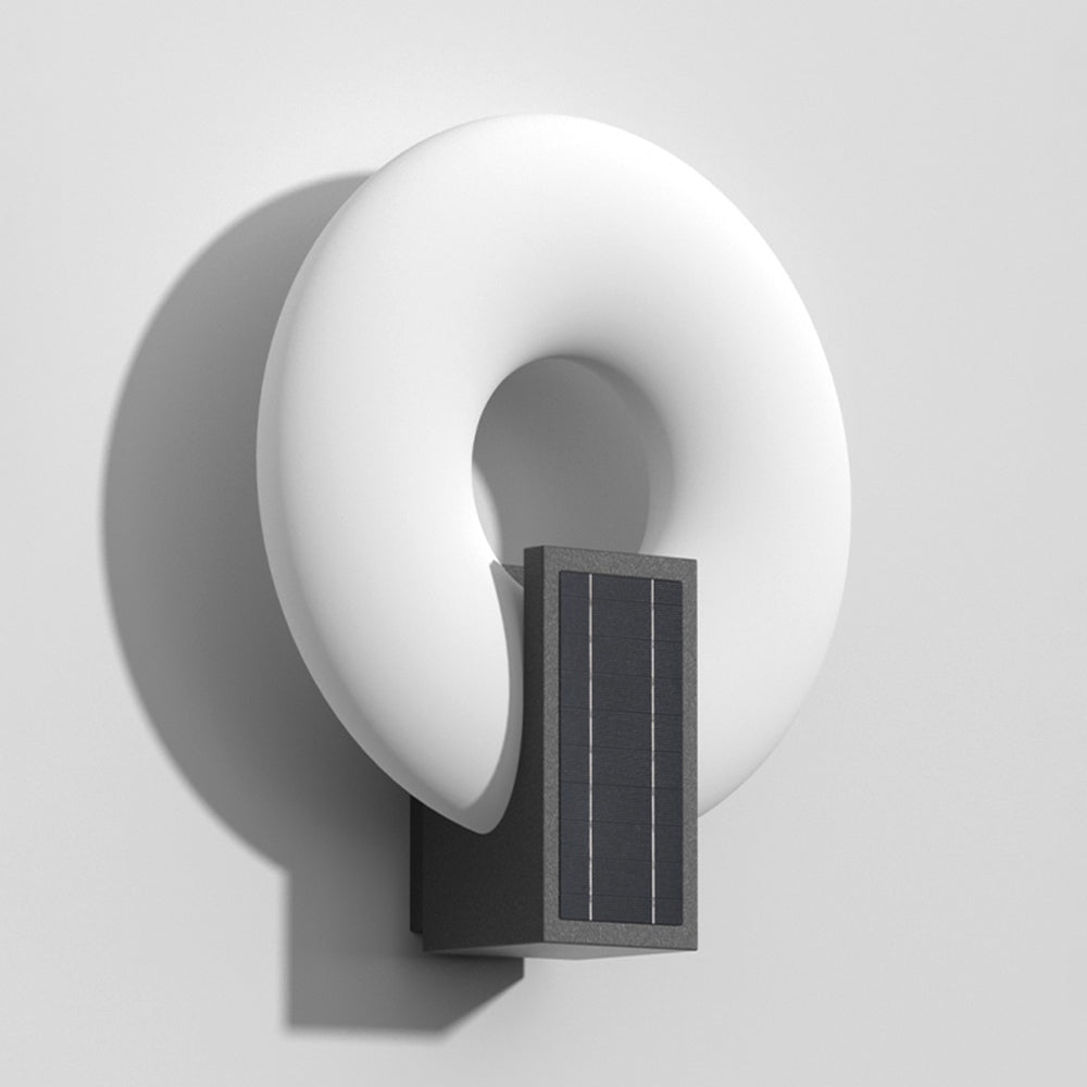 Modern Solar Circular Outdoor Wall Lamp with Metal and Acrylic Design