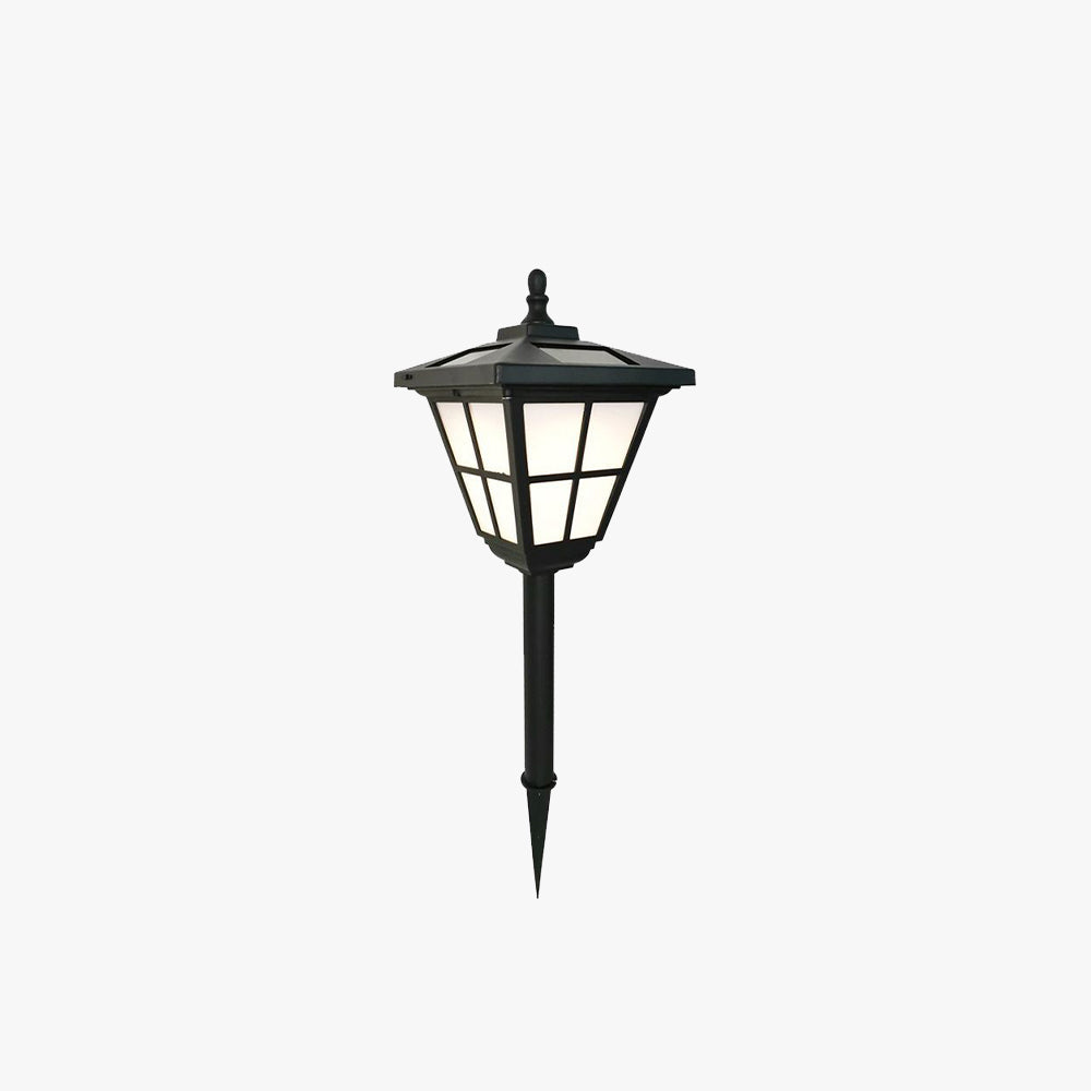 Modern Solar Outdoor Bollard Light - Black Metal and Acrylic Design