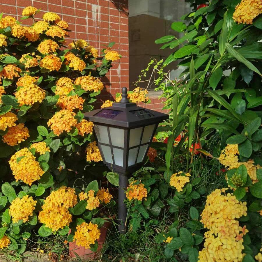Modern Solar Outdoor Bollard Light - Black Metal and Acrylic Design