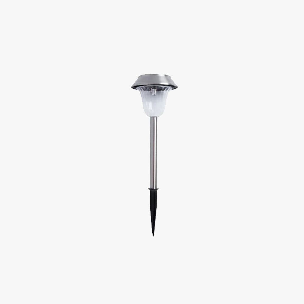 Modern Solar Outdoor Bollard Light - Sleek Metal Design for Gardens