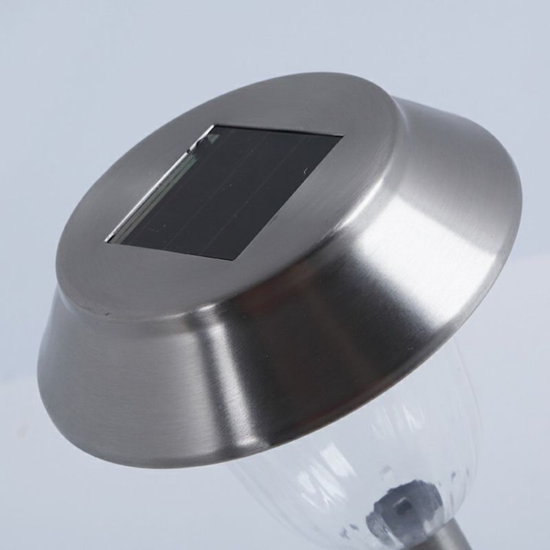 Modern Solar Outdoor Bollard Light - Sleek Metal Design for Gardens