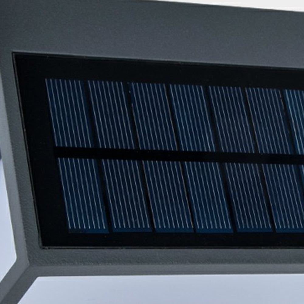 Modern Solar-Powered Rectangular LED Outdoor Wall Lamp with Sensor