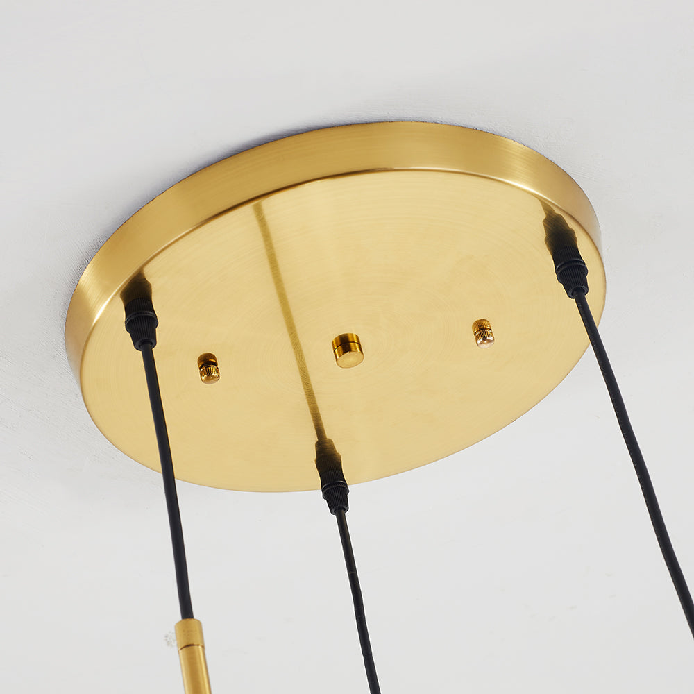 Modern Sphere Pendant Light with Amber Glass