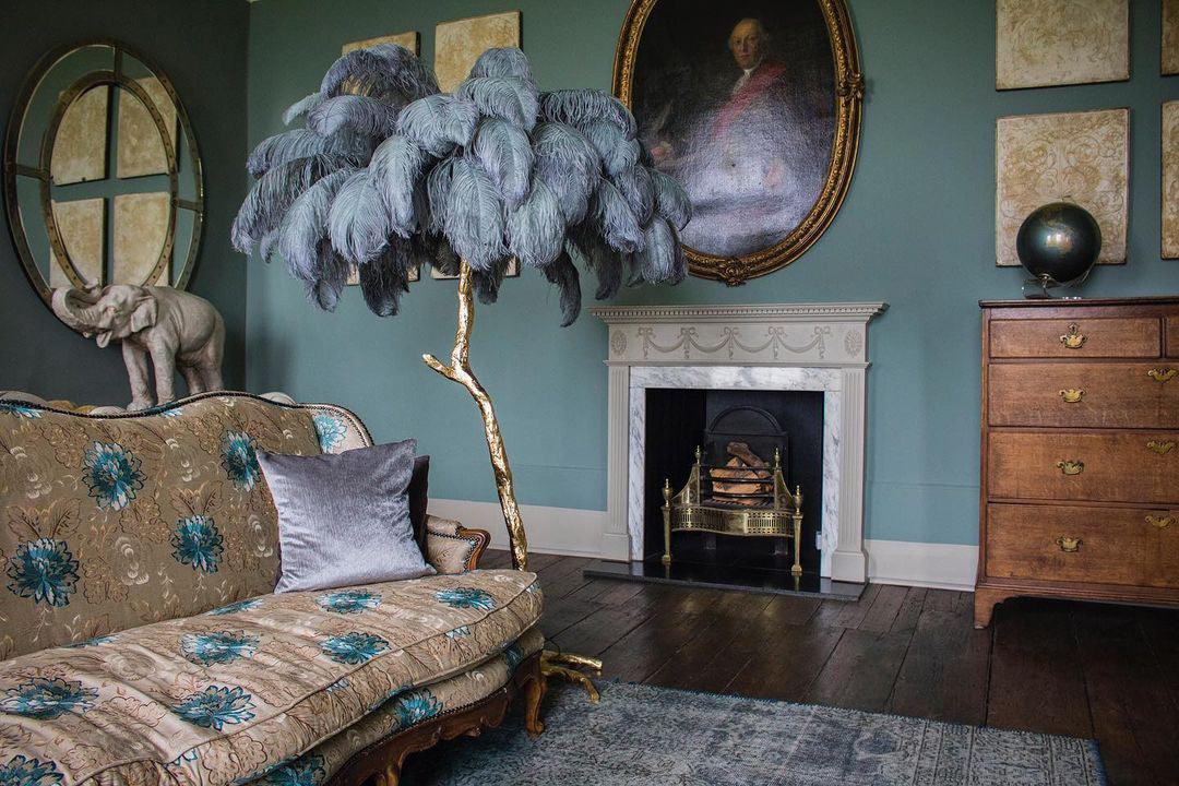 Bohemian branch-like Floor Lamp – Feather Canopy