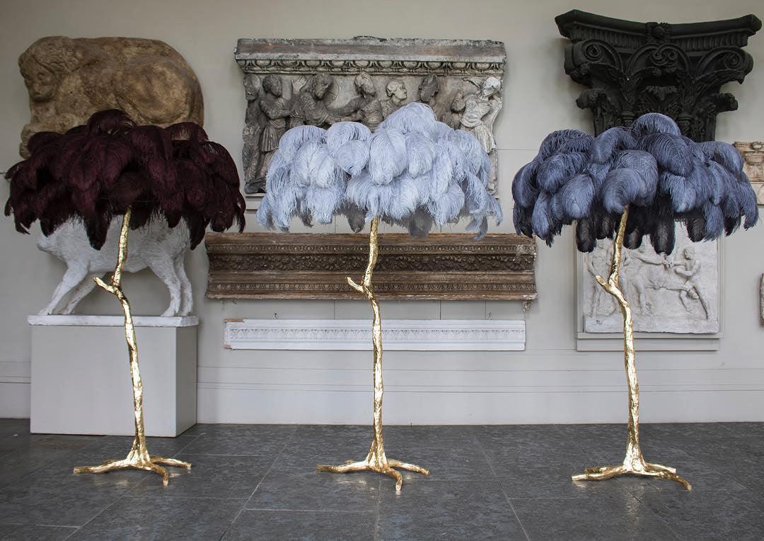 Bohemian branch-like Floor Lamp – Feather Canopy