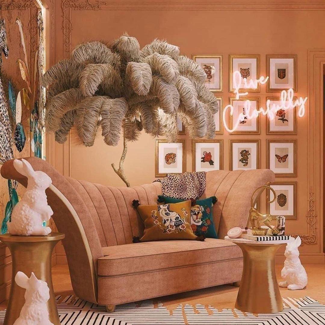 Bohemian branch-like Floor Lamp – Feather Canopy